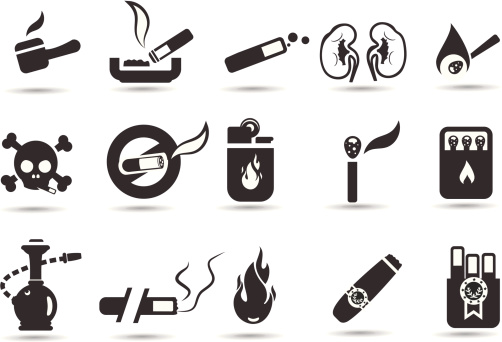 Professional vector icons series. Transparent PNG version included.  Smoking and health hazard icons by mystockicons.
