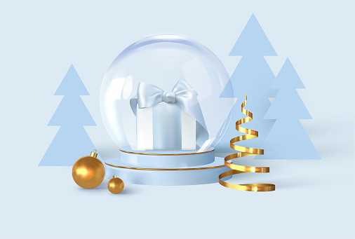 Snow globe with a gift