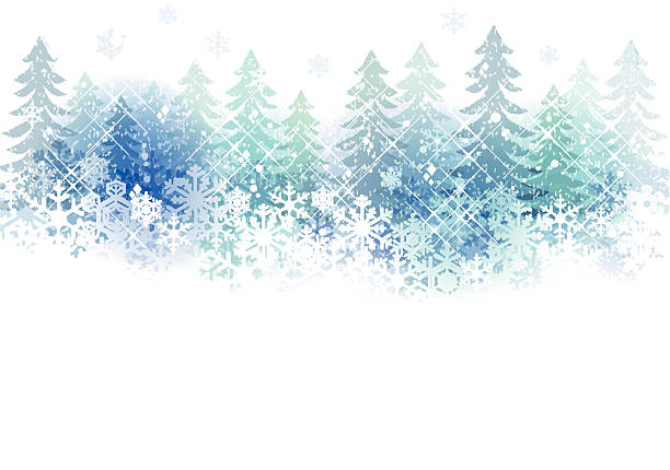 景色を背景に雪 - 一月点のイラスト素材／クリップアート素材／マンガ素材／アイコン素材