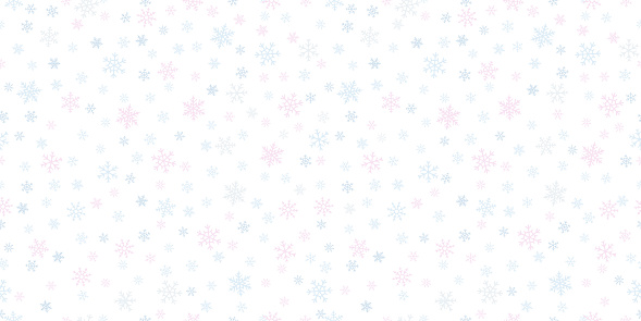Snow seamless pattern. Subtle vector background with small colored snowflakes