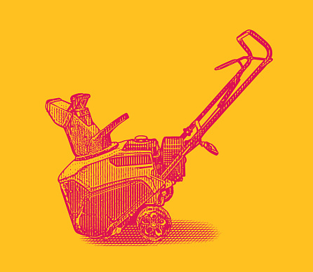Snowblower cut out on colored background