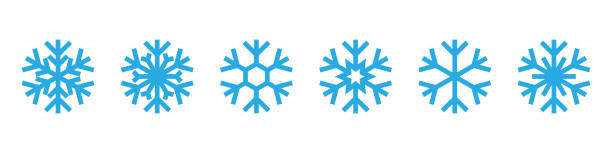Snowflakes icon set flat style vector art illustration