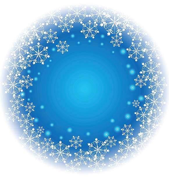 illustrazioni stock, clip art, cartoni animati e icone di tendenza di fiocchi di neve su sfondo blu - de winter