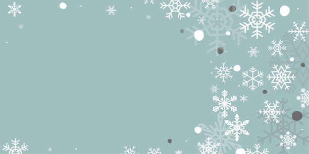 Snowflakes on Pastel Green Background with Copy Space vector art illustration
