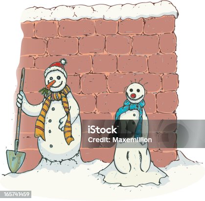 istock Snowman and Friend 165741459