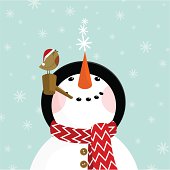 Snowman with snowflakes. Please see some similar pictures in my lightboxs: