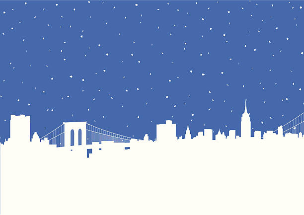 NYC Snowstorm vector art illustration
