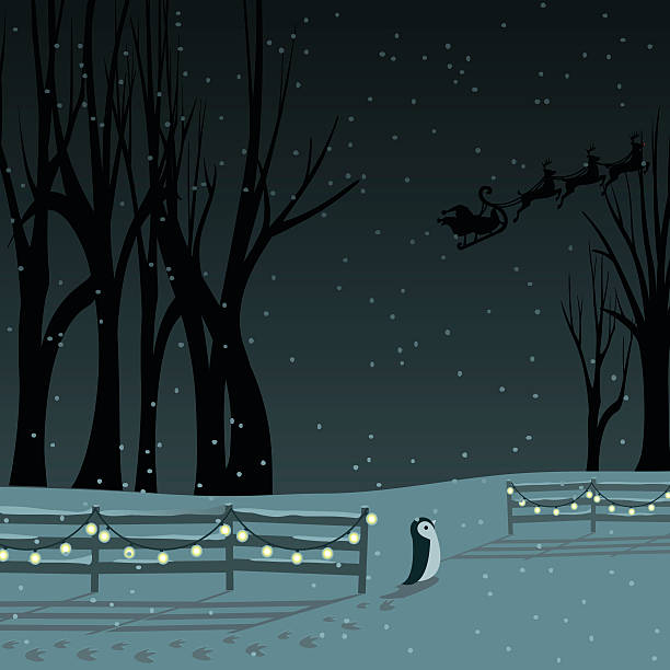 Snowy Christmas Eve http://www.cumulocreative.com/istock/File Types.jpg storm silhouettes stock illustrations