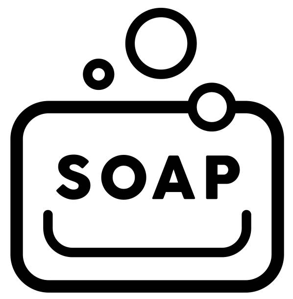 soap flat icon vector of personal protective equipment for hygienic and covid 19 prevention. vector art illustration