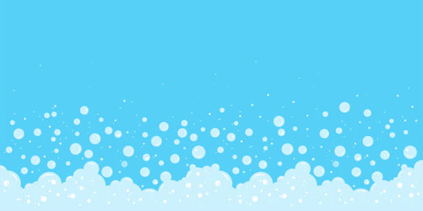 Soap foam bubbles vector background, cartoon suds pattern Soap foam bubbles vector background, cartoon suds pattern. Abstract illustration bathroom borders stock illustrations