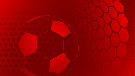 Soccer Background In Red Colors Stock Illustration - Download Image Now