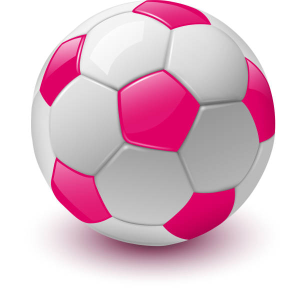 soccer ball 3D icon soccer ball 3D icon, vector illustration pink soccer balls stock illustrations
