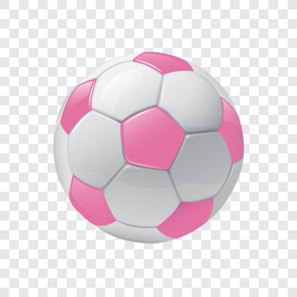 Soccer ball 3D icon Soccer ball 3D icon on transparent background pink soccer balls stock illustrations