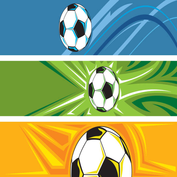 Soccer Ball Banner, Football Abstract Background (Vector Art) Soccer Ball Banner, Football Abstract Background (Vector Art)  background of a classic black white soccer ball stock illustrations
