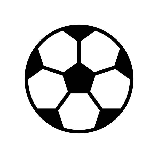 Soccer ball. Football ball. Icon of sport.  Black outline icon isolated on white background. Simple line object for sport games. Vector Soccer ball. Football ball. Icon of sport.  Black outline icon isolated on white background. Simple line object for sport games. Vector. classic black white soccer ball clip art stock illustrations