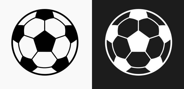 Soccer Ball Icon on Black and White Vector Backgrounds Soccer Ball Icon on Black and White Vector Backgrounds. This vector illustration includes two variations of the icon one in black on a light background on the left and another version in white on a dark background positioned on the right. The vector icon is simple yet elegant and can be used in a variety of ways including website or mobile application icon. This royalty free image is 100% vector based and all design elements can be scaled to any size. classic black white soccer ball clip art stock illustrations