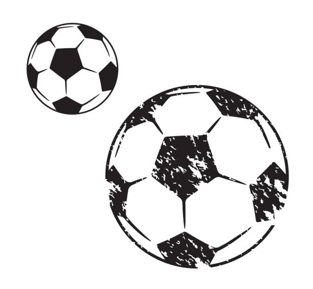 Soccer ball illustration in two variants Soccer ball illustration in two variants on white background classic black white soccer ball clip art stock illustrations