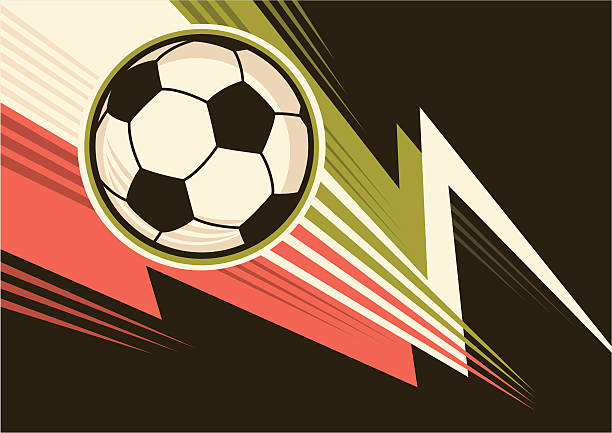 Soccer ball poster. Soccer ball poster with abstraction. Vector illustration. soccer ball stock illustrations