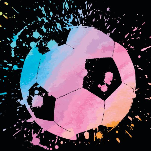 Soccer Ball A vector illustration of a soccer ball made out of watercolor paint. pink soccer balls stock illustrations