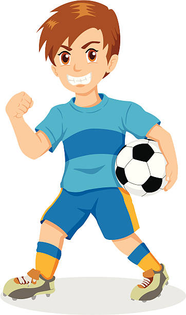 stockillustraties, clipart, cartoons en iconen met soccer boy - manga boy action