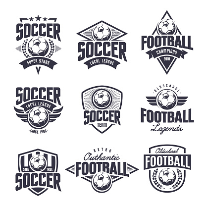 Soccer Classic Vector Emblems Set