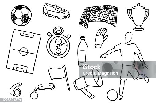 istock Soccer Doodles Set 1293624874
