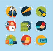 Soccer Championship flat icons set. EPS10 vector organized in layers for easy editing.