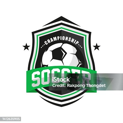 istock Soccer Football Badge symbol Design Templates | Sport Team Identity Vector Illustrations isolated on white Background 1412635905