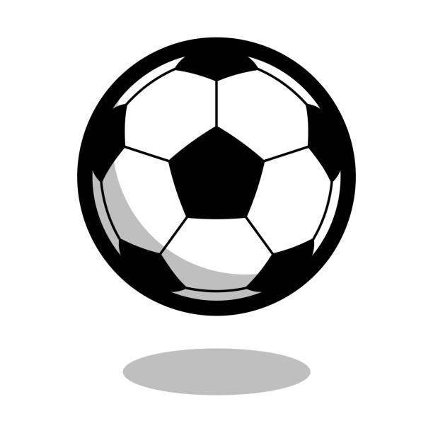 Soccer football sport ball icon vector line 3d icon Soccer football sport ball icon vector line 3d icon classic black white soccer ball clip art stock illustrations