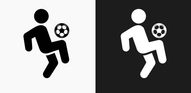 Soccer Icon on Black and White Vector Backgrounds Soccer Icon on Black and White Vector Backgrounds. This vector illustration includes two variations of the icon one in black on a light background on the left and another version in white on a dark background positioned on the right. The vector icon is simple yet elegant and can be used in a variety of ways including website or mobile application icon. This royalty free image is 100% vector based and all design elements can be scaled to any size. classic black white soccer ball clip art stock illustrations