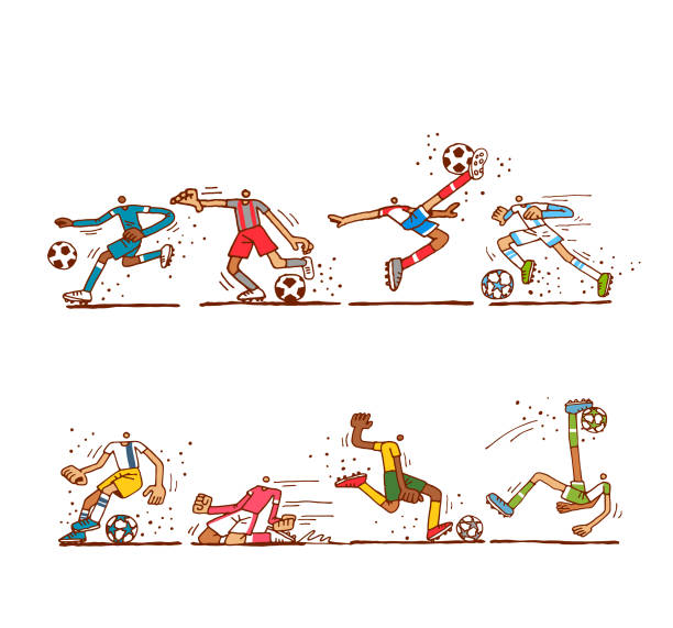 Soccer Player Set vector art illustration