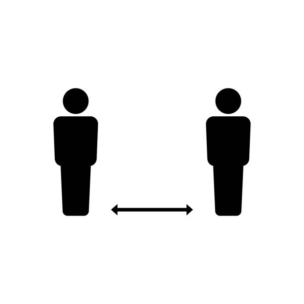 Social distance icon symbol simple design vector art illustration