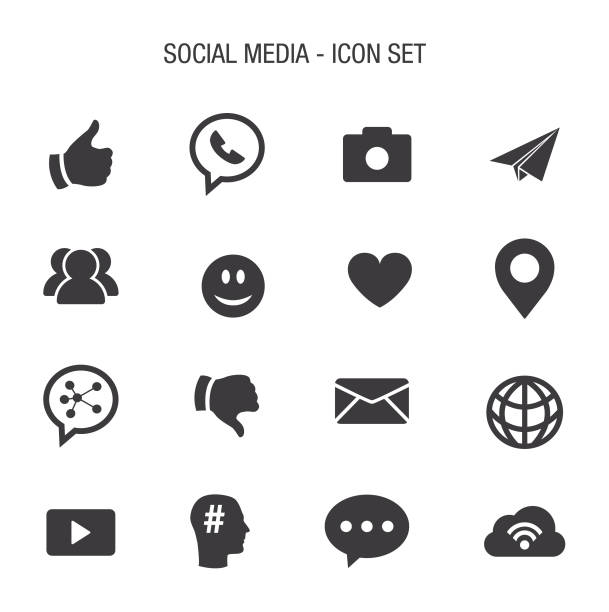 Social Media Icon Set Vector of Social Media Icon Set social media icon stock illustrations