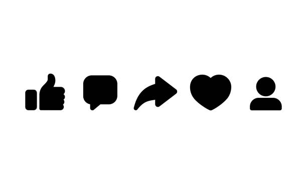 sosyal medya simgesi. thumbs up, repost, paylaşım, gibi, yorum. i̇zole beyaz arka plan üzerinde vektör. eps 10 - social media stock illustrations