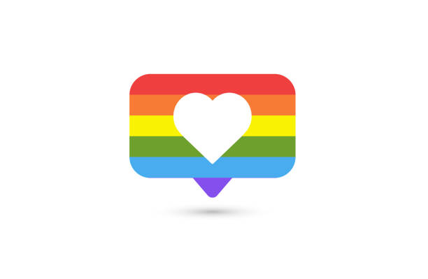 social media likes lgbt icon. like notification. pride month in june. lgbtq. vector illustration - europride 幅插畫檔、美工圖案、卡通及圖標