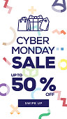 Social Media Stories Page Sale Banner Background - CYBER MONDAY