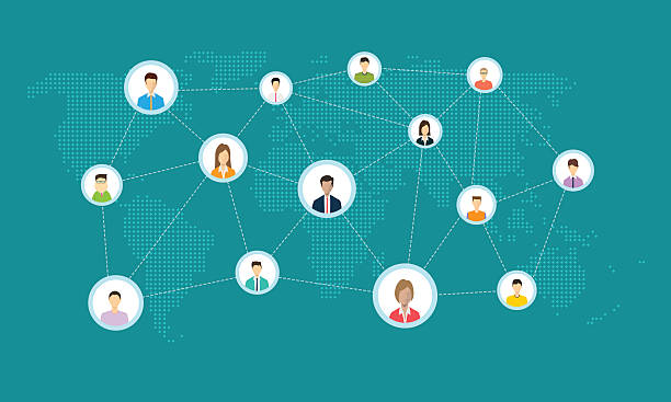 social network. business  connection .global business communication .business teamwork concept vector art illustration