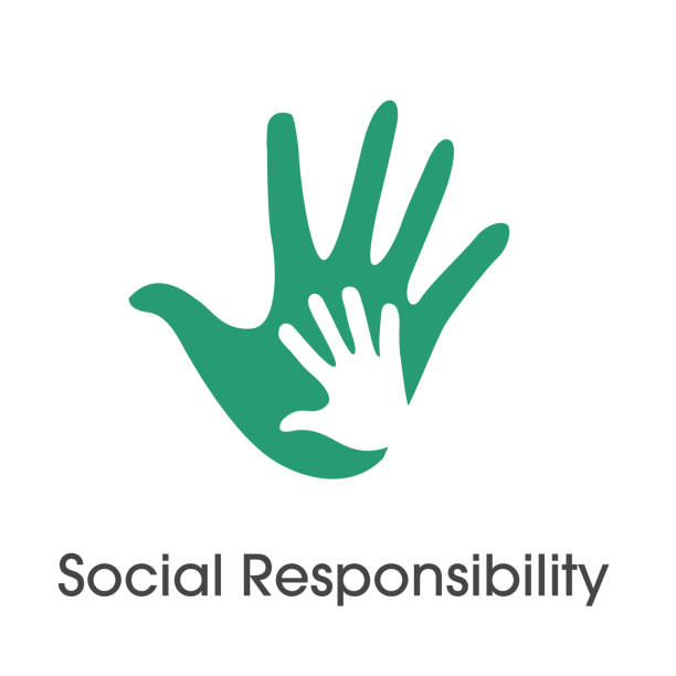 ilustrações de stock, clip art, desenhos animados e ícones de social responsibility outline icon set with honesty, integrity, collaboration, etc - social responsibility