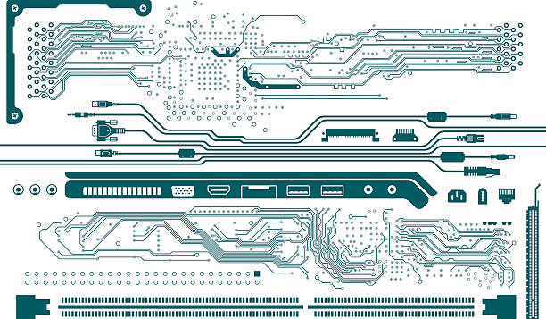 Sockets, Plugs and Connections vector art illustration