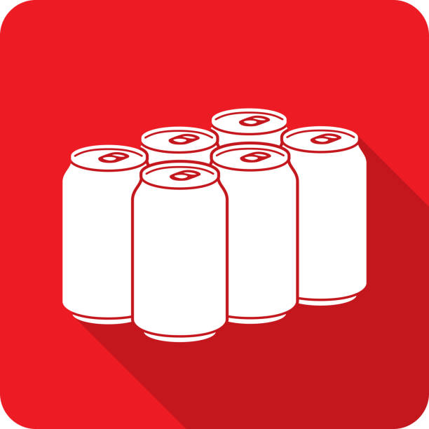 soda six pack icon silhouette - dose stock-grafiken, -clipart, -cartoons und -symbole
