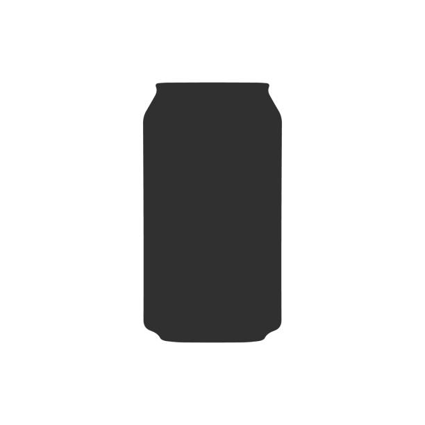 ilustrações de stock, clip art, desenhos animados e ícones de soda/beer aluminium can icon shape. drink packing container logo, sign, silhouette. vector illustration image. isolated on white background. - empty beer bottle