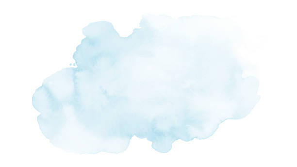 부드러운 파란색과 하모니 배경의 얼룩 스플래시 수채화 - 물감 방울 stock illustrations