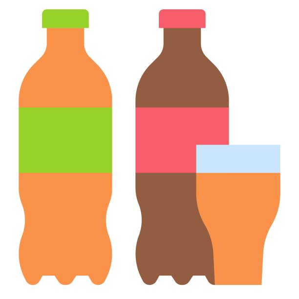 stockillustraties, clipart, cartoons en iconen met het pictogram van de frisdrank, supermarkt en winkelcentrum verwante vector - soda supermarket