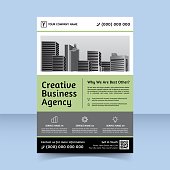 soft green flyer template design creative business agency