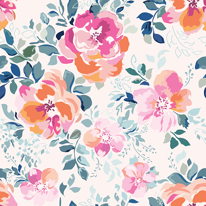 Soft pink Rose print - seamless background