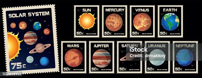 istock Solar System Stamps 1323648953
