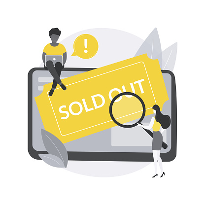 Sold-out event abstract concept vector illustration.