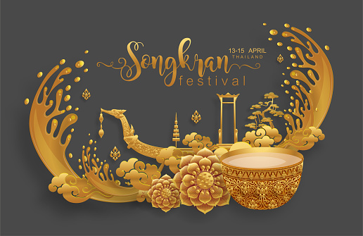 Songkran Festival Thailand travel concept