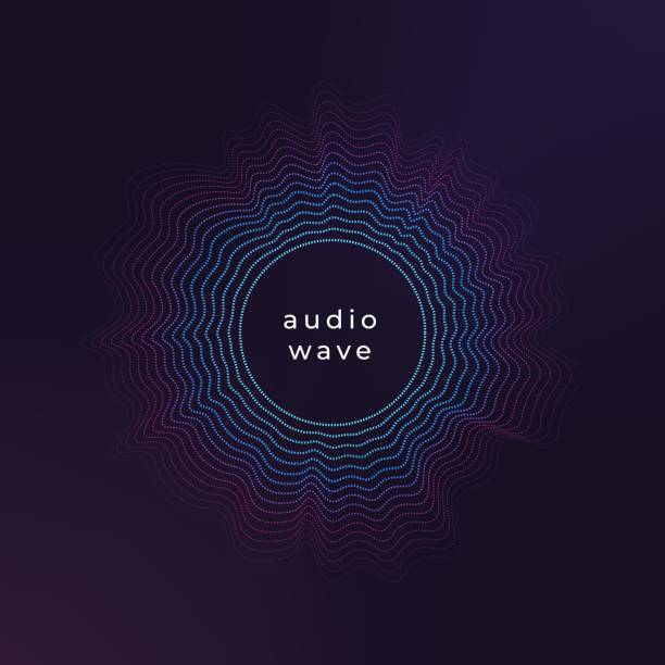 Sound circle wave. Abstract music ripple, audio amplitude waves flux vector background vector art illustration