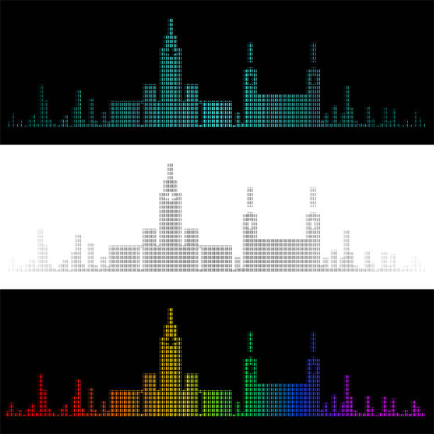 styl wykresu dźwiękowego leeds skyline - leeds stock illustrations